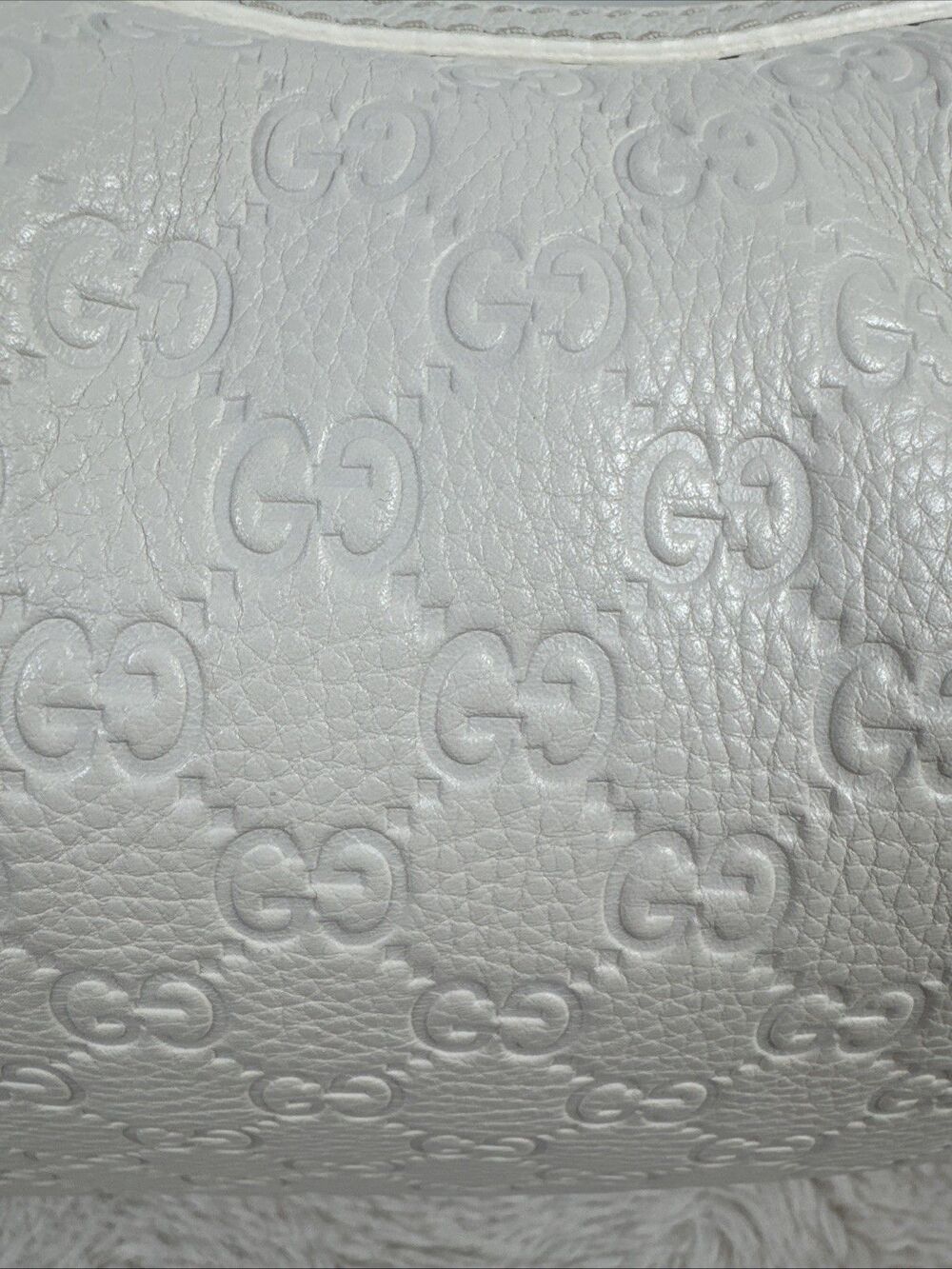 GUCCI GG SHW Techro Horsebit Medium Hobo Hand Bag 240216 Calfskin Leather White - Picture 6 of 16